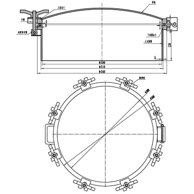 碳鋼快開人孔蓋500